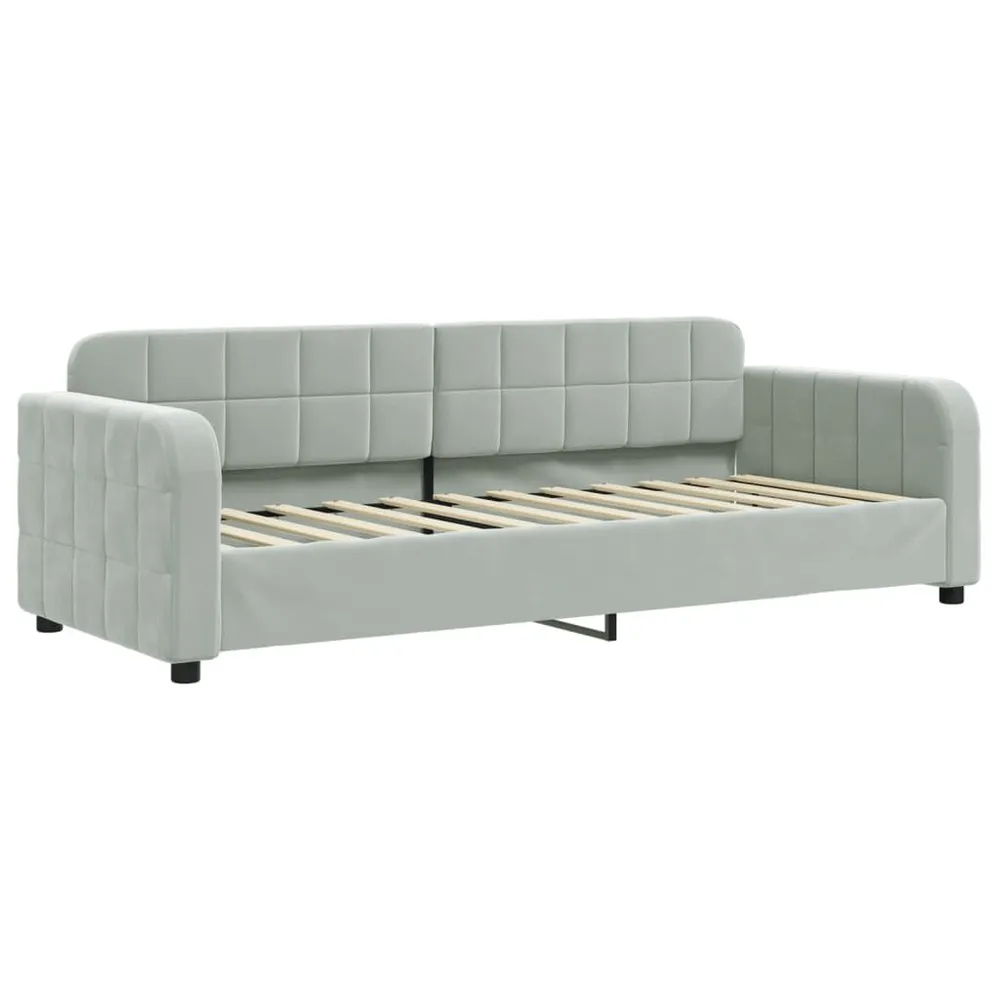 Slaapbank met matras 80x200 cm fluweel lichtgrijs