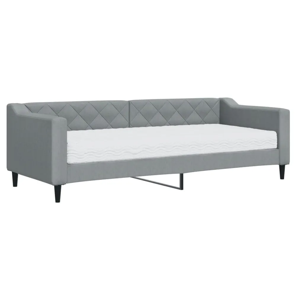 Slaapbank met matras 80x200 cm stof lichtgrijs