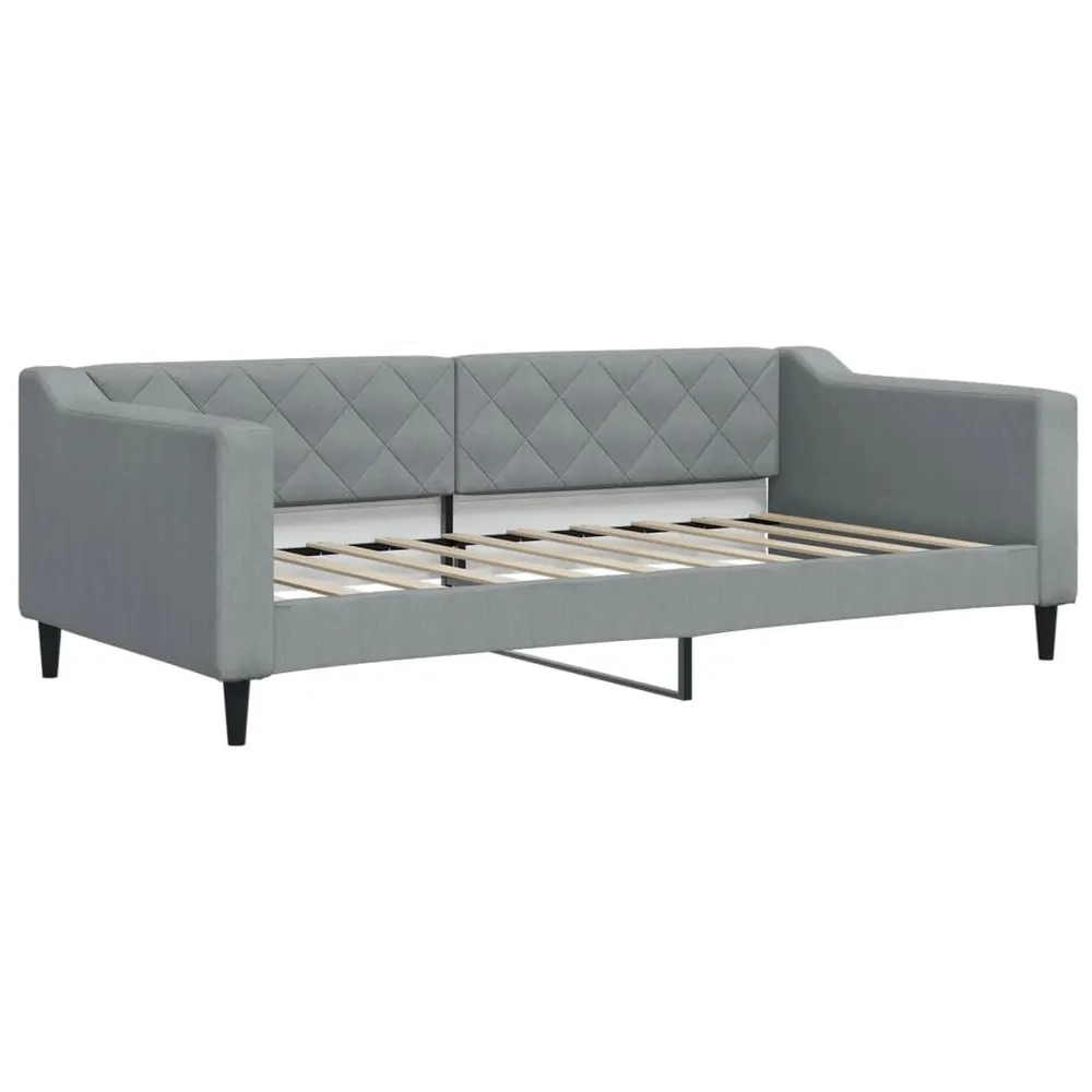 Slaapbank met matras 90x190 cm stof lichtgrijs
