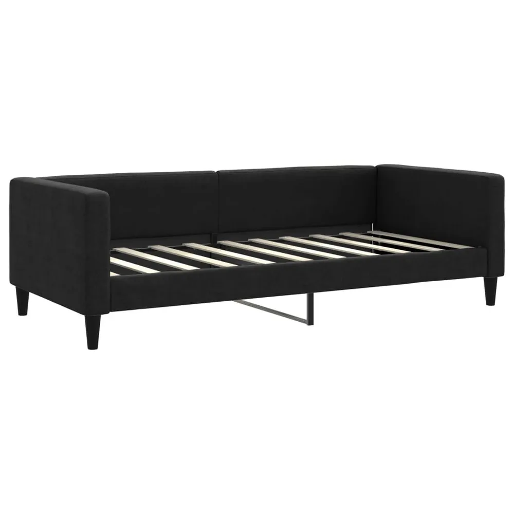 Slaapbank met matras 90x190 cm stof zwart