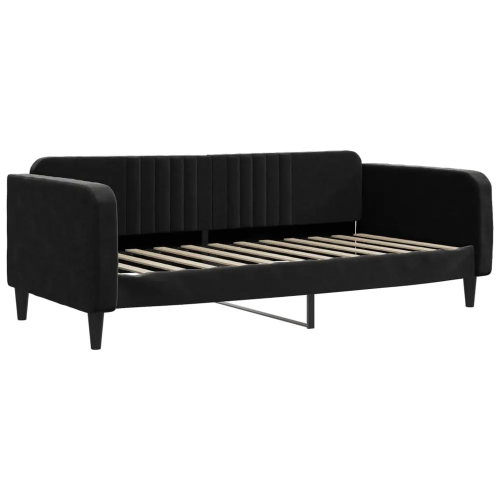 Slaapbank met matras 90x200 cm fluweel zwart