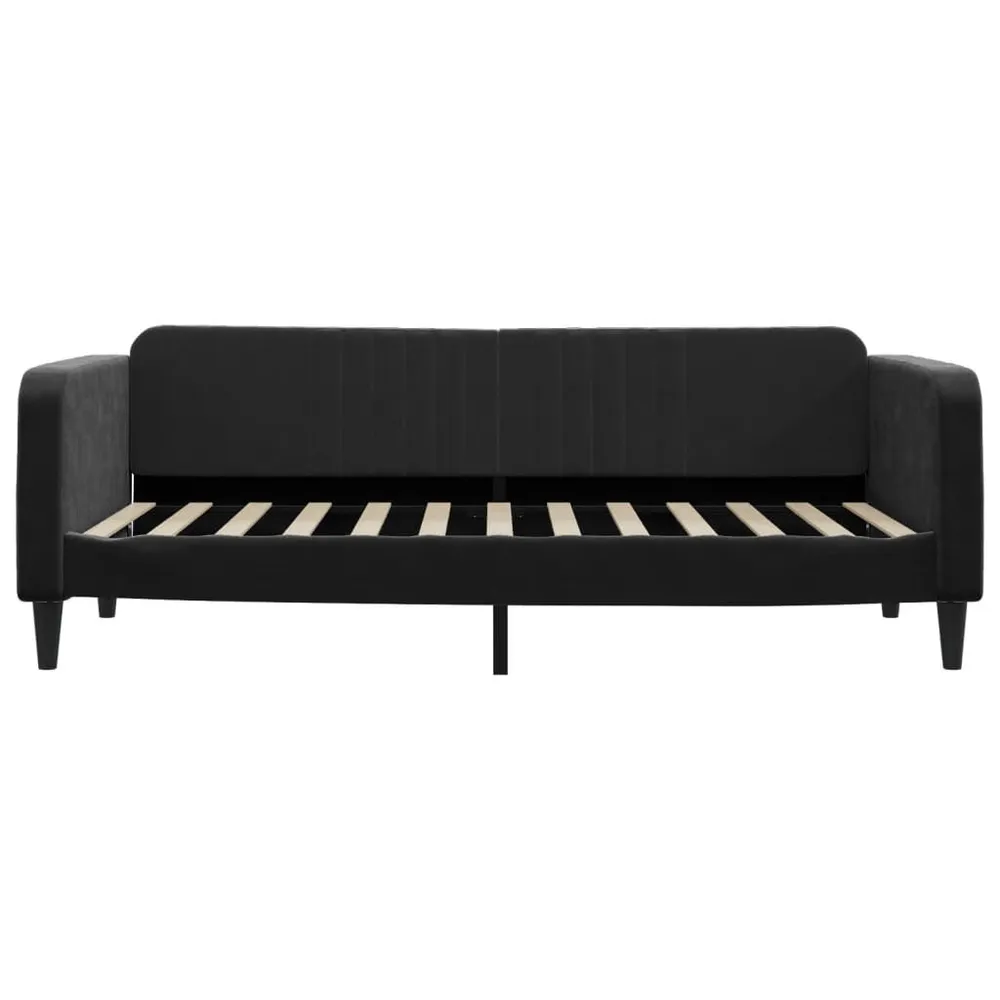 Slaapbank met matras 90x200 cm fluweel zwart