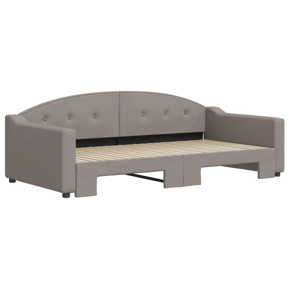 Slaapbank met onderschuifbed 100x200 cm stof taupe voor Hymer | Adria | Knaus