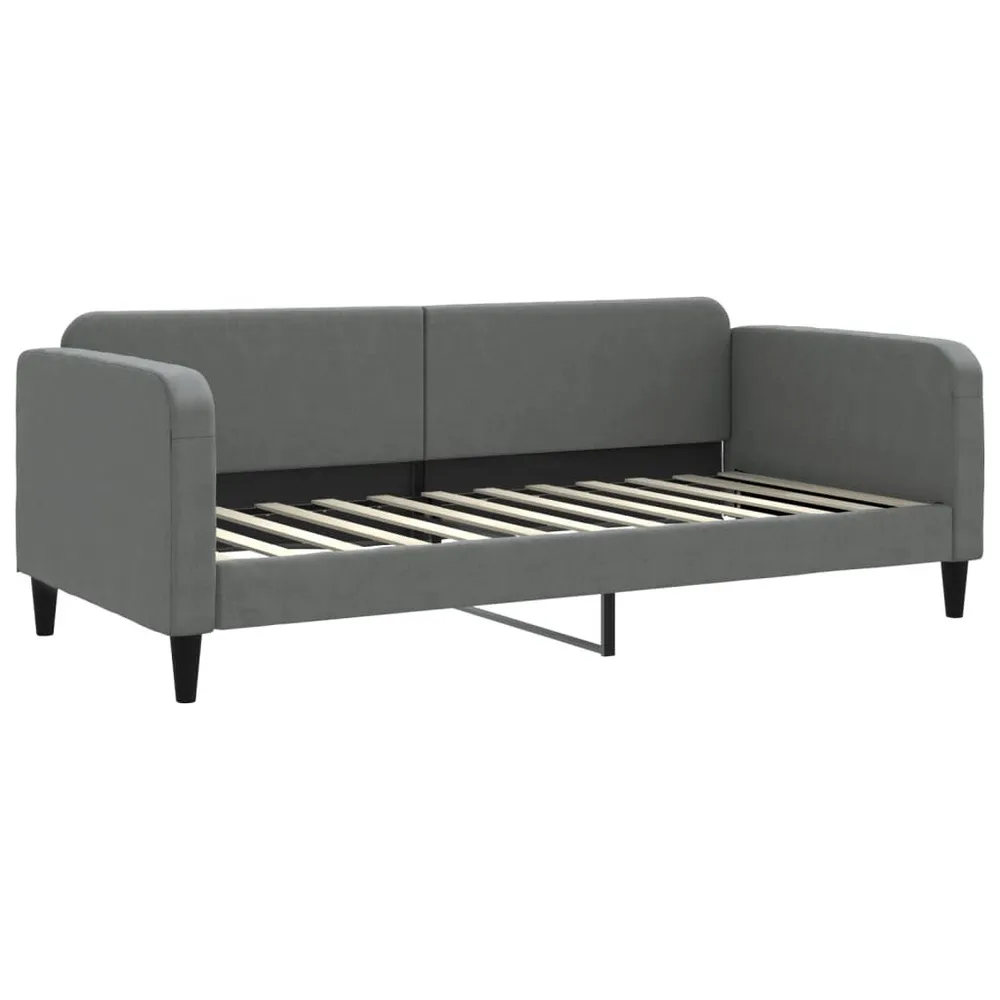 Slaapbank onderschuifbed en lades 90x200 cm stof donkergrijs
