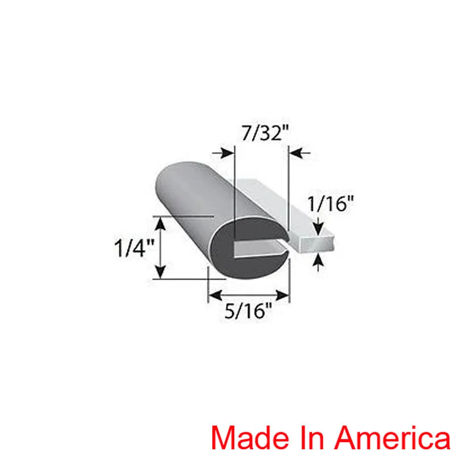BLACK 1/16" Elastisch Edge Automotive Marine Neoprene U Channel - Sold Foot
