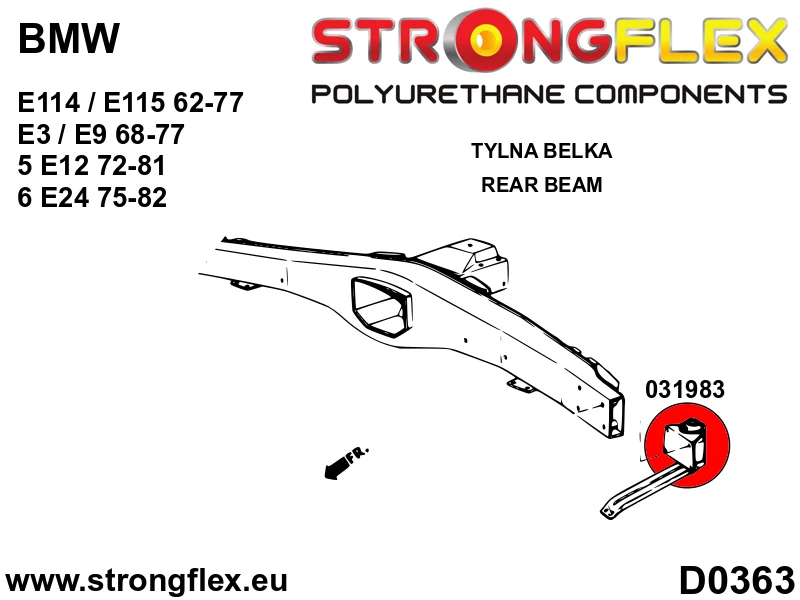 Rear beam bush - BMW > Serie 6 > I E24 > E24 |BMW > E114 / E115 Neue Klasse |BMW > E3 / E9 |BMW > Serie 5 > I E12 - Direct...