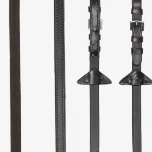 Rubber Half lined Reins Brown/Silver F