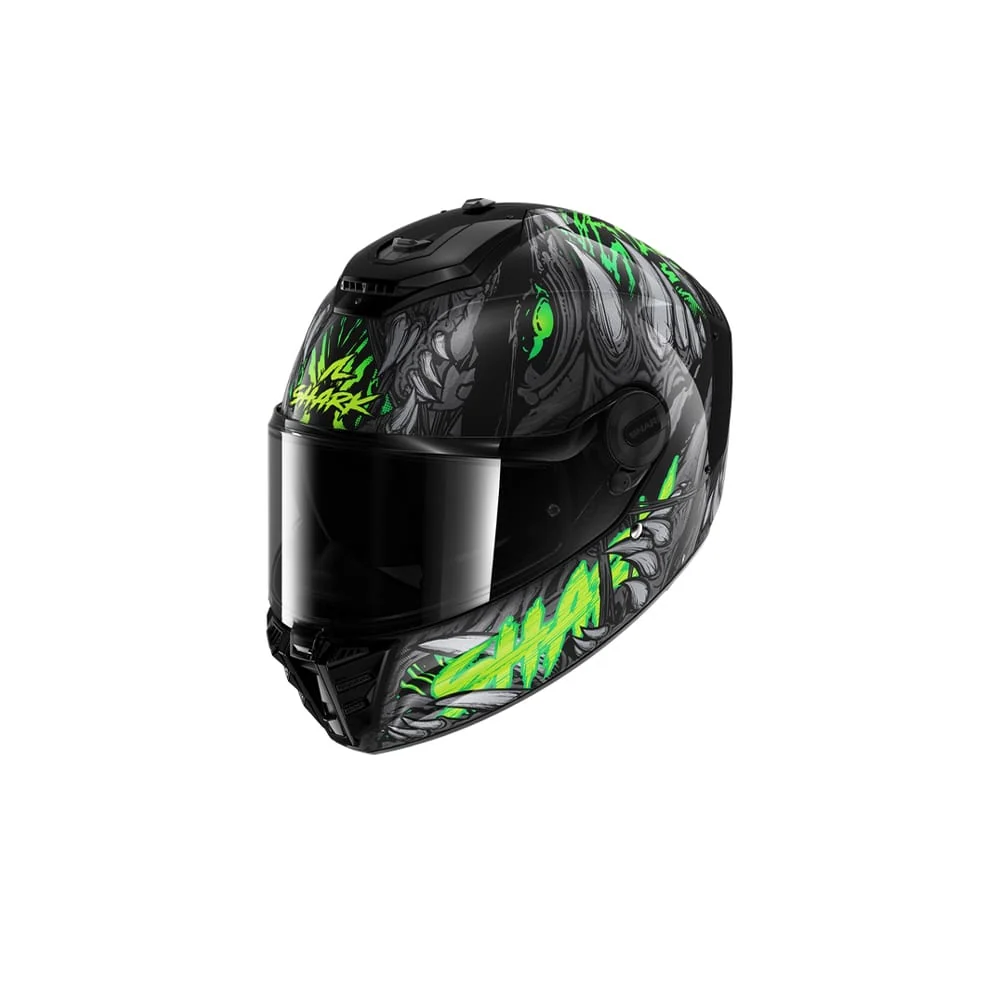 SHARK SPARTAN RS SHAYTAN INTEGRAL CASCO Negro Verde Antracita met bovenste bevestiging Black