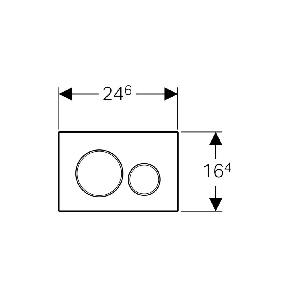 Geberit Sigma 20 Satin-Chrome-Satin Drive Plate voor verbeterde aerodynamica