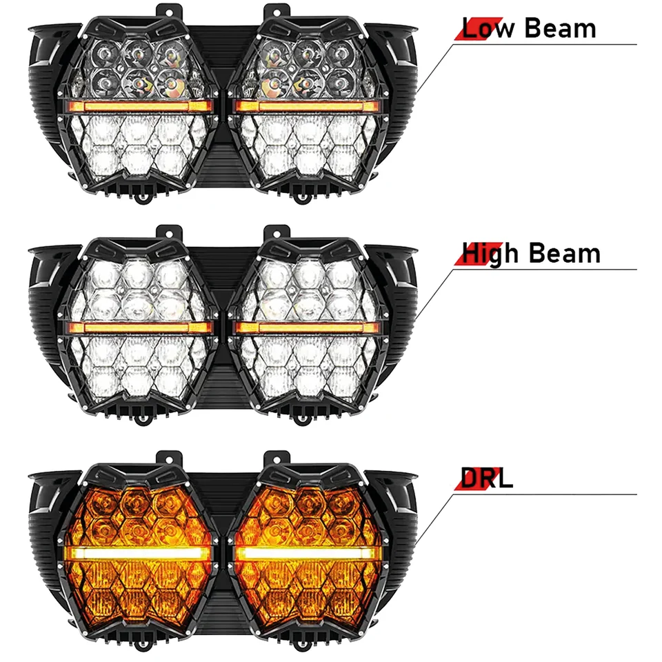 Professionele Kwaliteit Faro Led Honeycomb Para Harley Davidson Road Glide