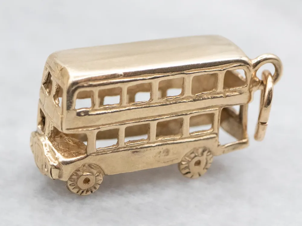 9Ct Yellow Gold Tweevoudig Decker Bus British Charm