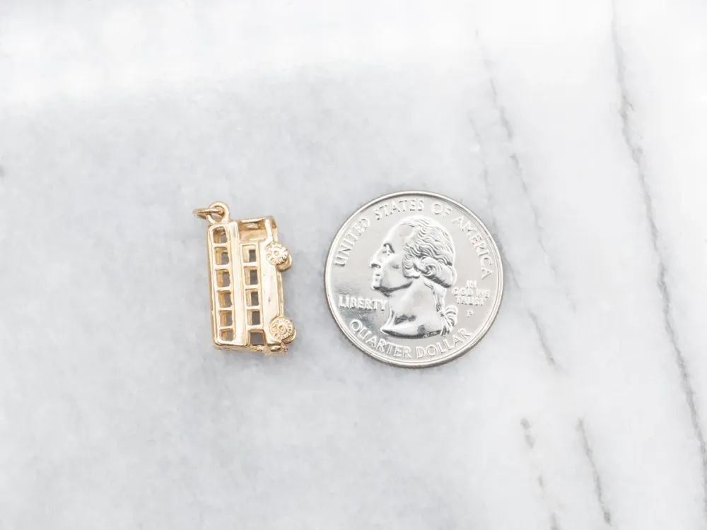 9Ct Yellow Gold Tweevoudig Decker Bus British Charm