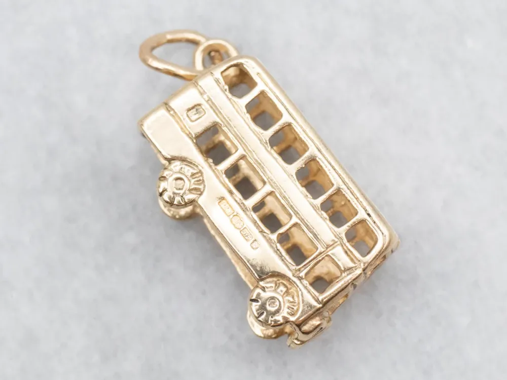 9Ct Yellow Gold Tweevoudig Decker Bus British Charm