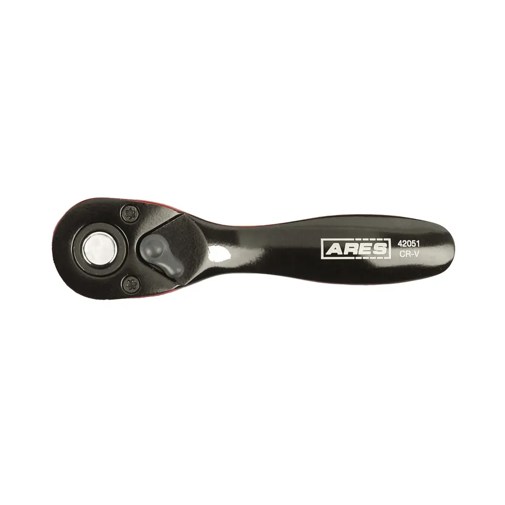ARES 42051 - 3/8-inch Drive Stubby Duaal Tone 72-Tooth Ratchet