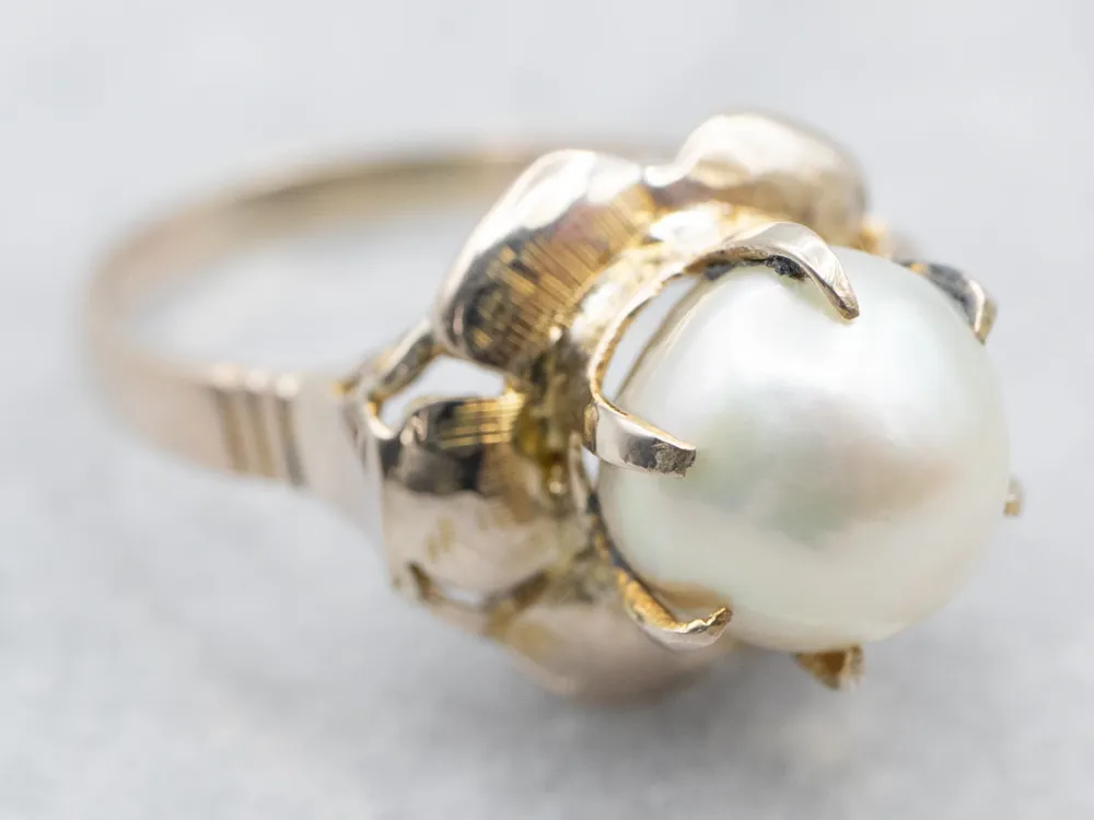 Beautiful Two Tone Pearl Flower Ring compatibel met Ford Focus MK3