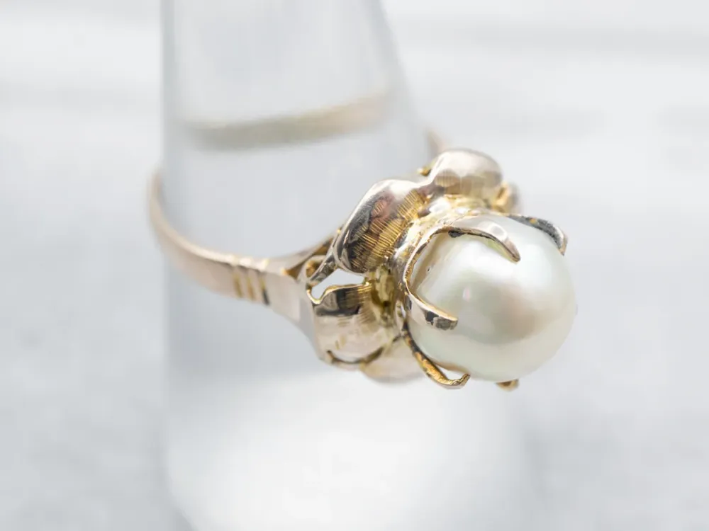Beautiful Two Tone Pearl Flower Ring compatibel met Ford Focus MK3