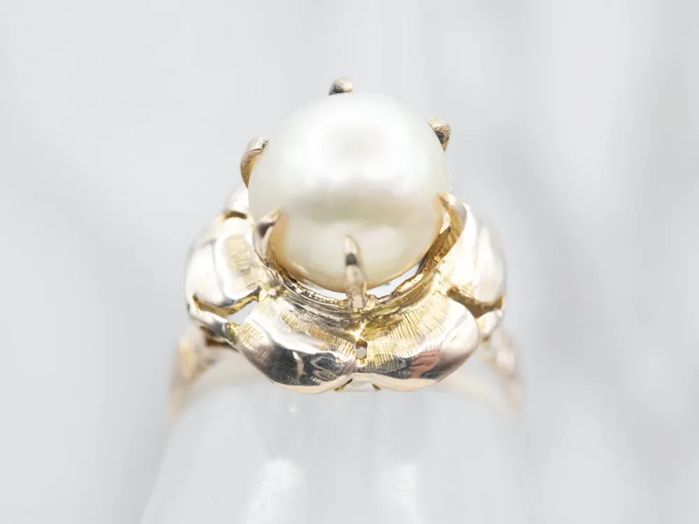 Beautiful Two Tone Pearl Flower Ring compatibel met Ford Focus MK3