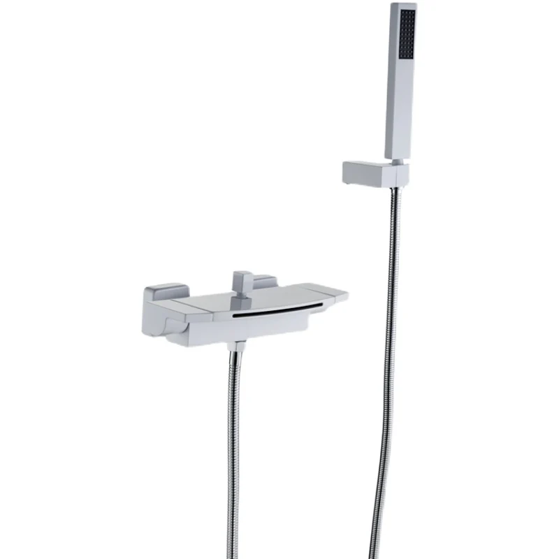 Contemporary Metalen Bathtub Faucet Double-Handle Bathroom Faucet Chrome
