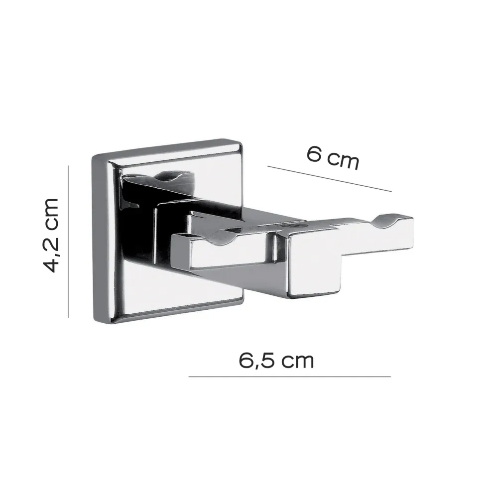 Double coat rack AISI 304 stainless RVS Colorado Gedy - Chrome-plated Heavy Duty constructie