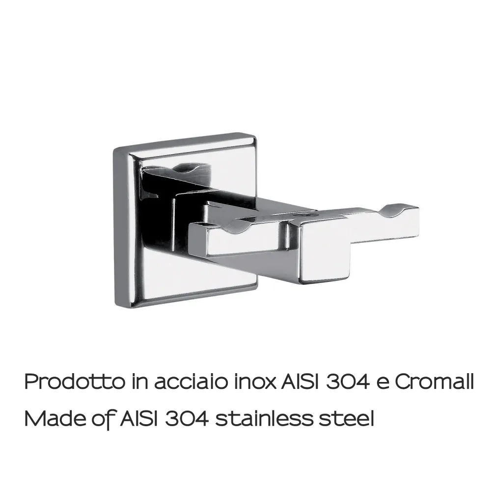 Double coat rack AISI 304 stainless RVS Colorado Gedy - Chrome-plated Heavy Duty constructie