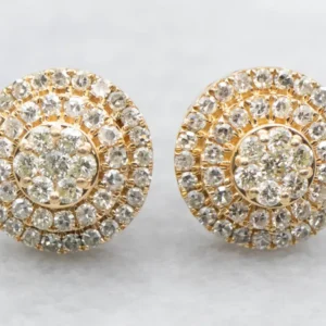 Double Halo Diamond Stud Earrings