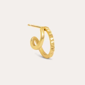 Double Light Single Hoop Gouden Earring met bovenste bevestiging