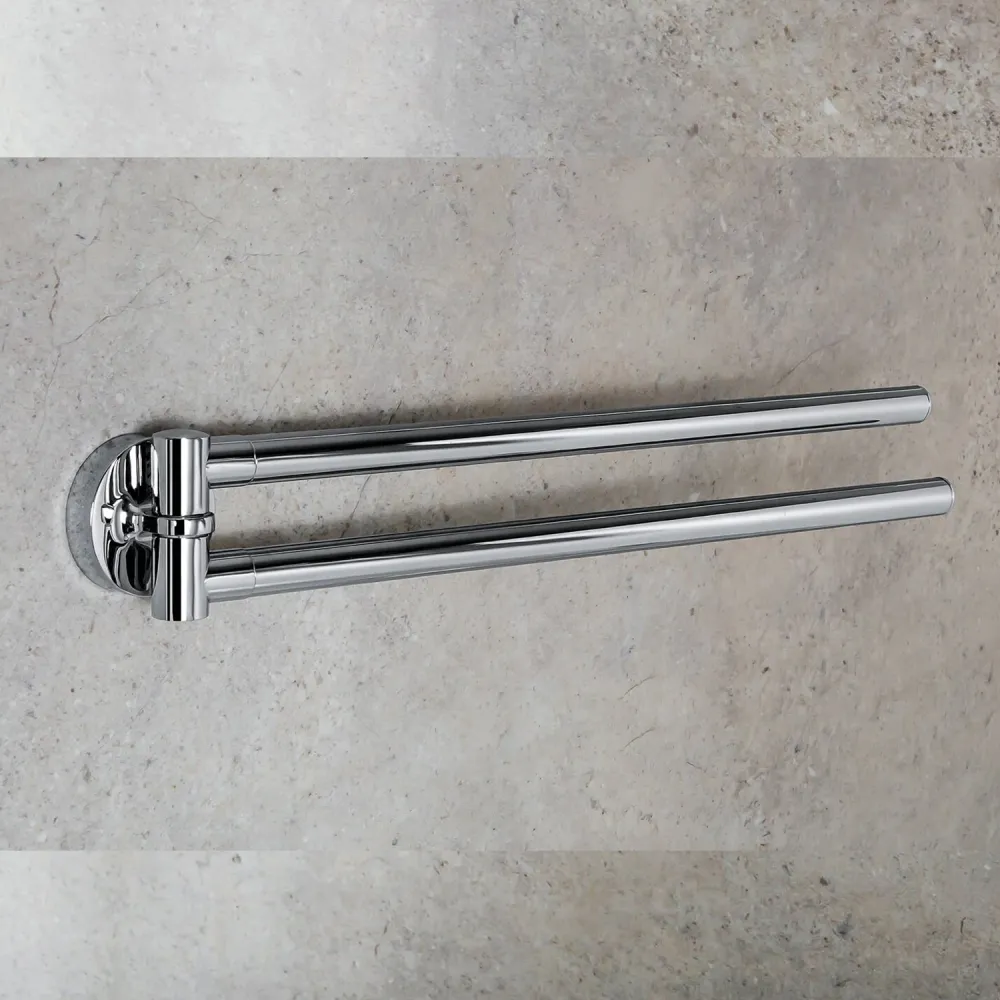 Double towel holder draaivoet Matte Black Colombo Design Basic collection plug fixing