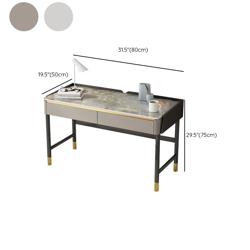 Eigentijds Stone Office Desks Rectangular Shape Task Desk 2 Drawers 31