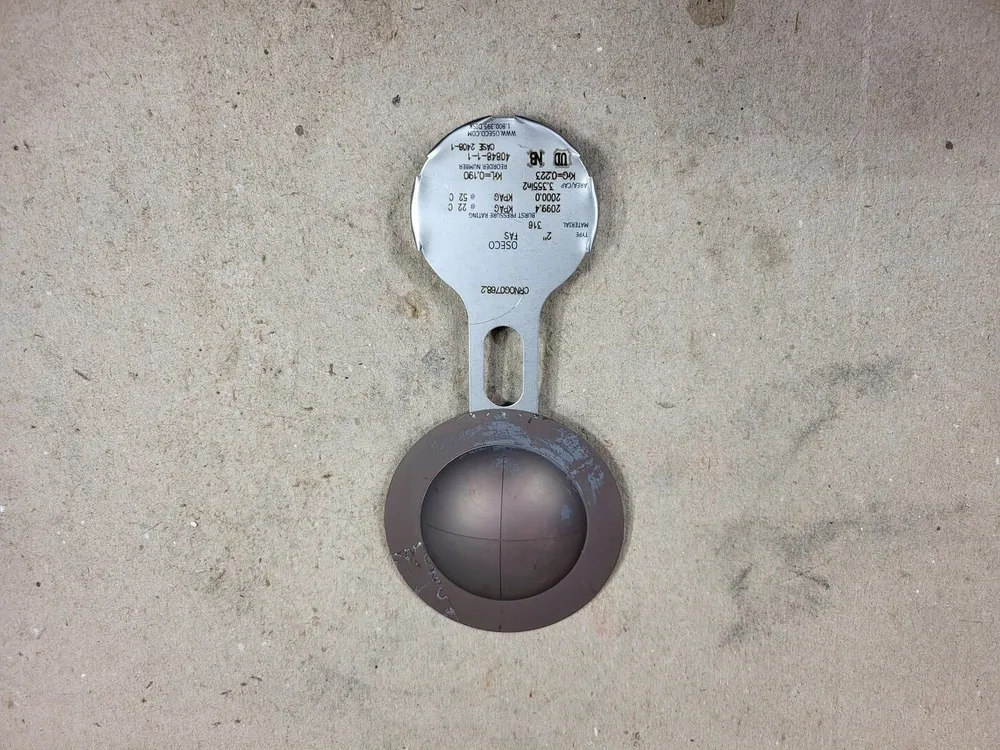2" FAS Rupture Disc CRNOG0768.2 met stofkap