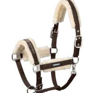 Faux Fur Halter Tweemaal Pin Darkbrown X-Full