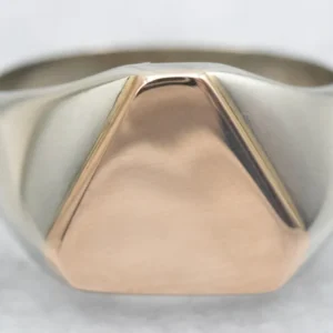 Gasdruk schokdemper Two Tone Signet Ring Triangle Top