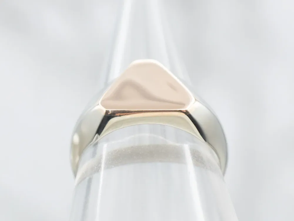 Gasdruk schokdemper Two Tone Signet Ring Triangle Top
