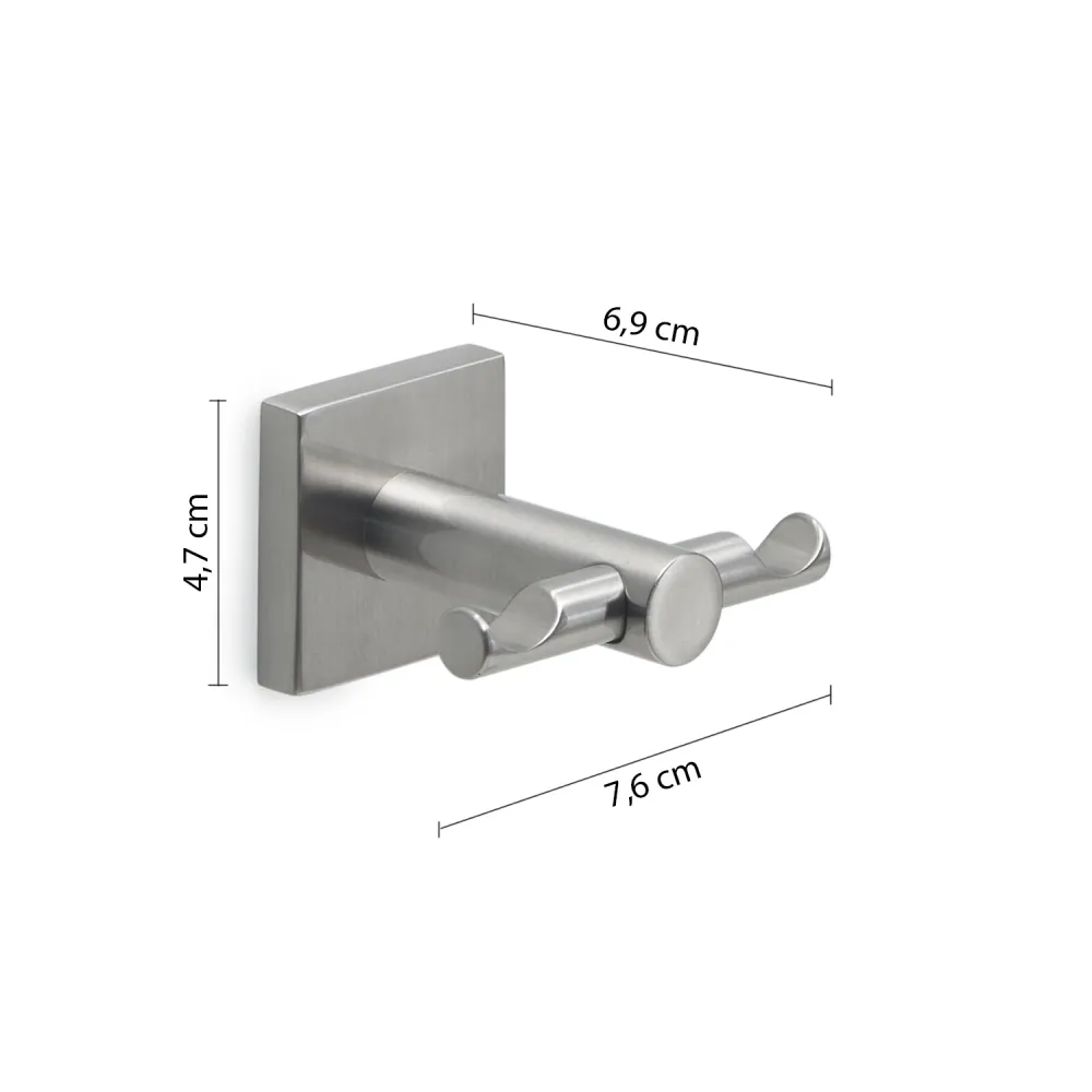 Gedy Fuji series double wall coat rack - Satijnachtig - Set voor vooras