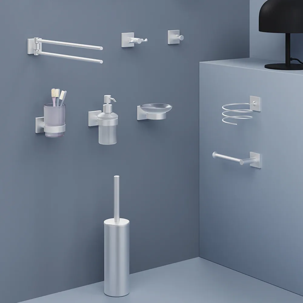 Gedy Fuji series double wall coat rack - Satijnachtig - Set voor vooras