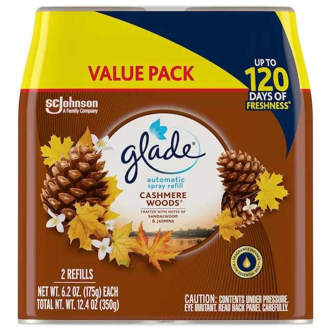 Glade Automatic Refill 6.2-oz Zachte kasjmier Woods Refill Air Freshener (2-Pack)