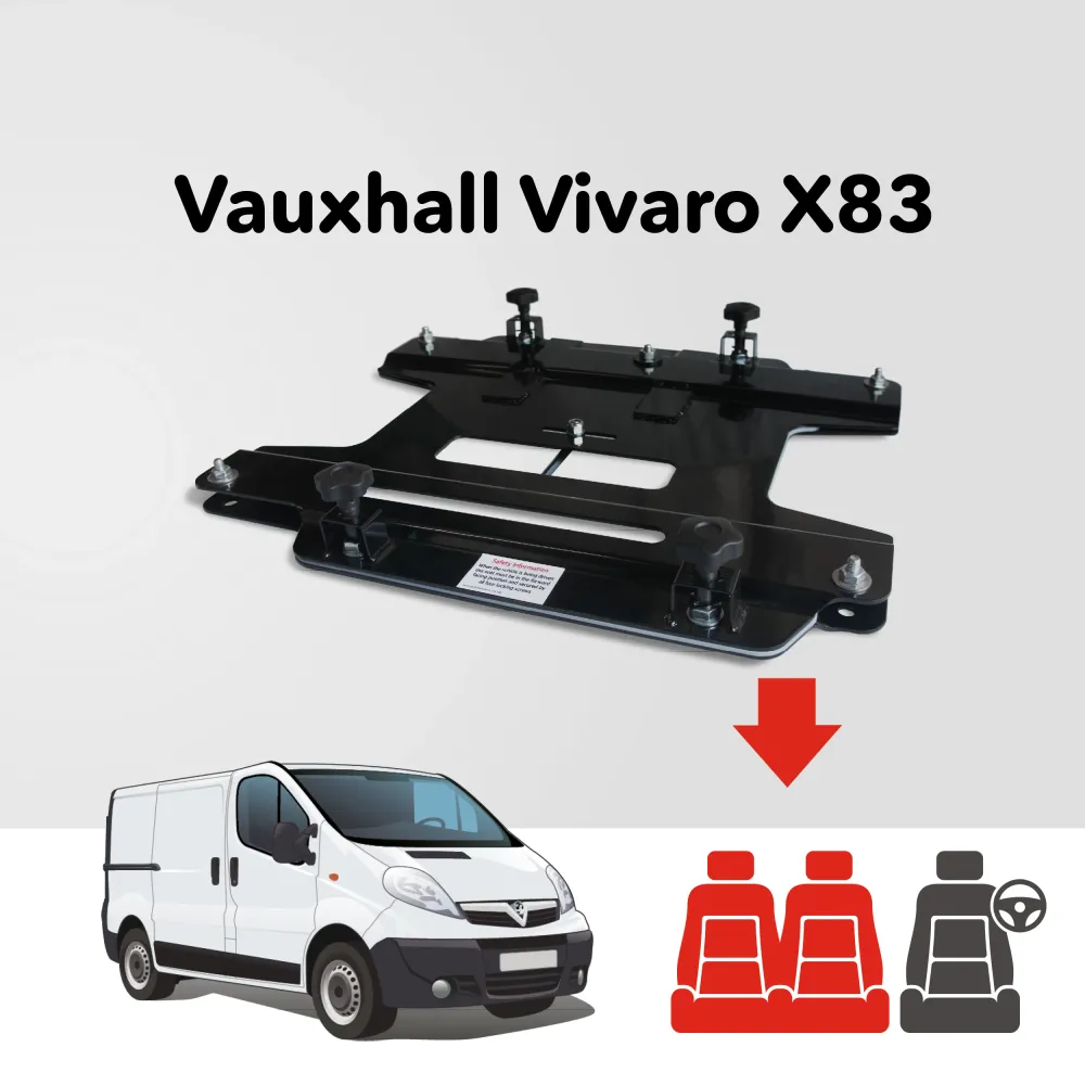 GRADE B: X82/X83 Double Swivel - Vivaro 2nd-3rd Gen (2001-2018) / Trafic 2nd & 3rd Gen etc. Kiravans Double Passenger Seat...