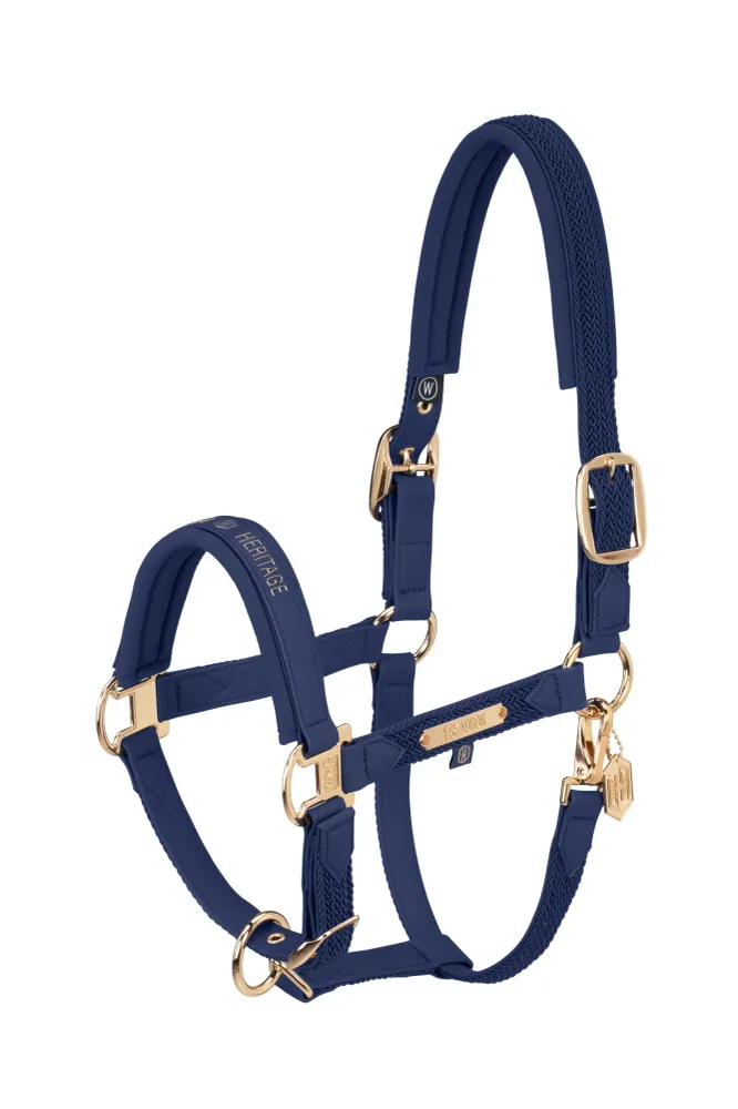 Heritage AW24 Faux Leather Duo Pin Headcollar Softshell True Blue SHP