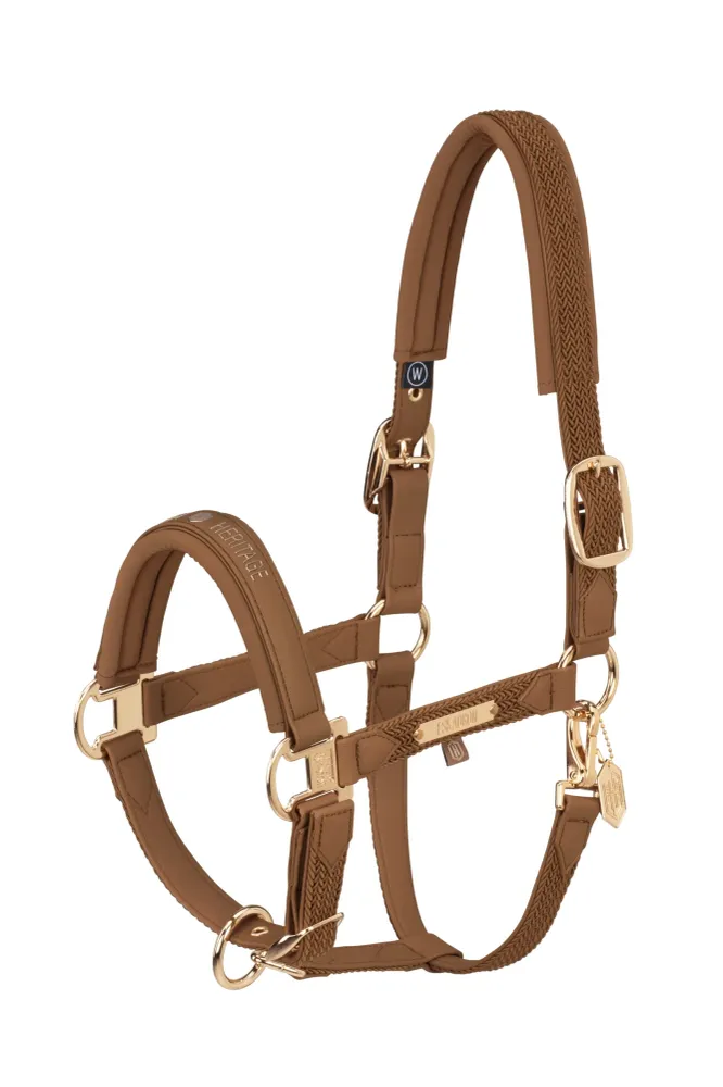 Heritage AW24 Faux Leer Double Pin Headcollar Softshell Almond C