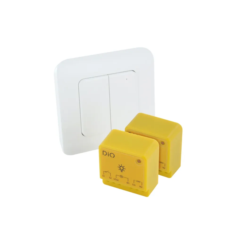 Kit 2 lighting modules and tweevoudig DiO wireless switch (433Mhz / Zigbee / BLE)