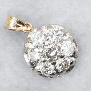 Kogelgewricht Twinkling Two Tone Diamond Cluster Pendant