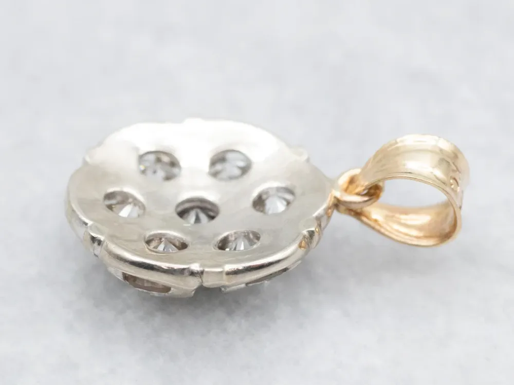 Kogelgewricht Twinkling Two Tone Diamond Cluster Pendant