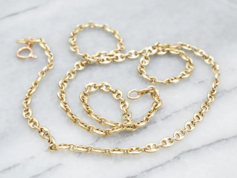 Long Two Tone Gouden Mariner Chain