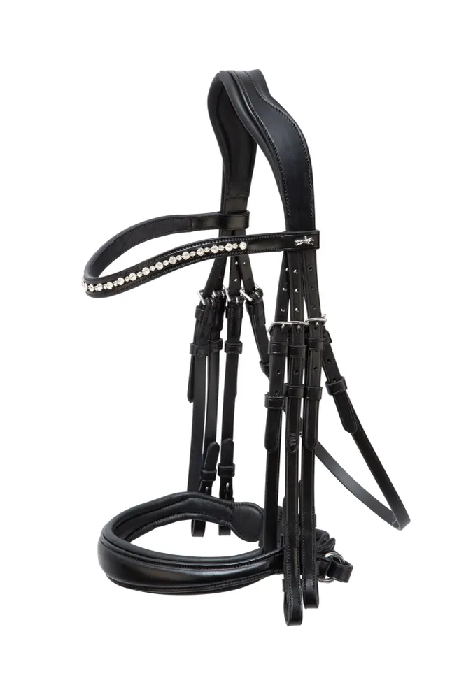 Milton Anatomic Tweeling Bridle Black/Silver C