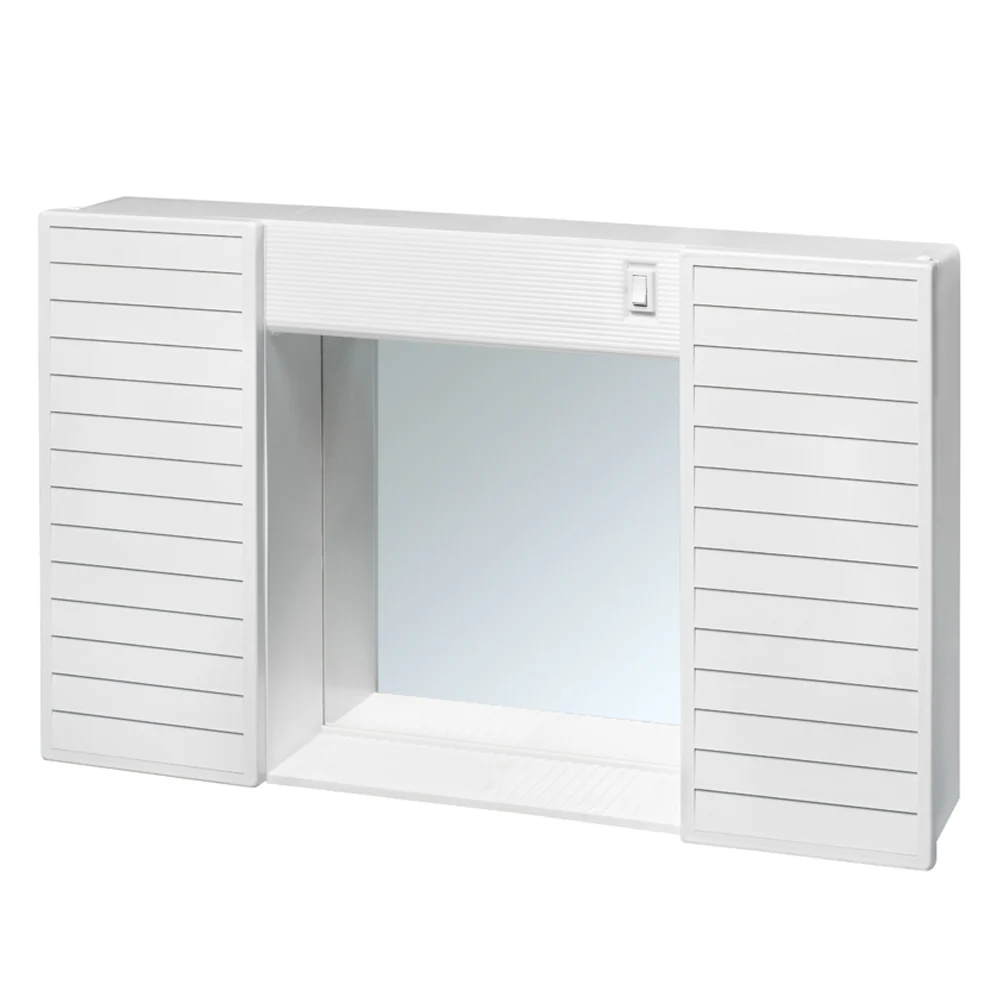 Mirror two doors, shelf and lights cm 58x37x12 CR
