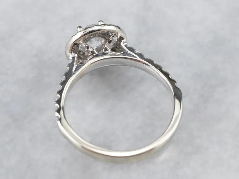 Modern Diamond Double Halo Engagement Ring