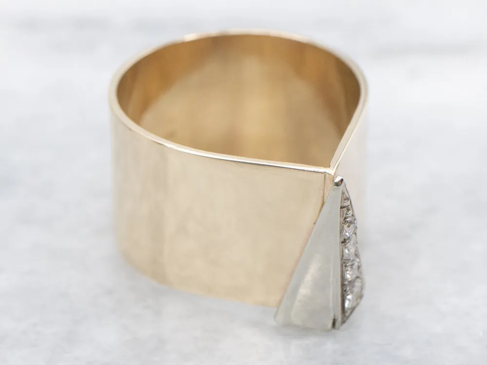 Modernist Two-Tone Gouden Diamond Ring