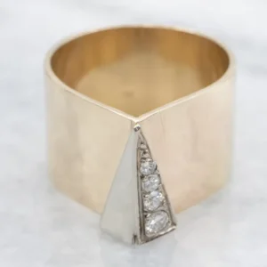 Modernist Two-Tone Gouden Diamond Ring