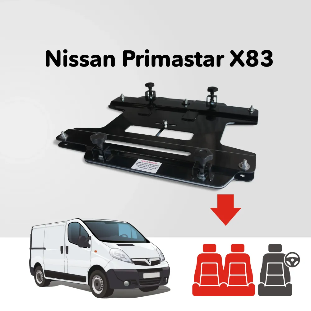 Nissan Primastar X83 (2001-2014) Kiravans Dubbel Passenger Seat Swivel voor terreinvoertuigen