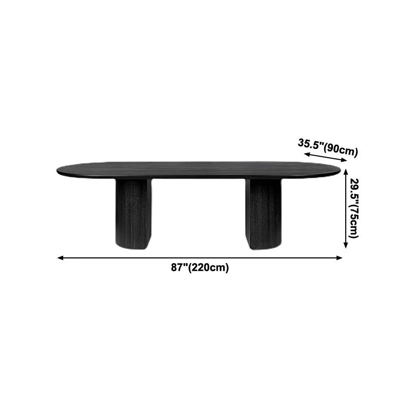 Oval Double Pedestal Dining Table Contemporary Style Massief Wood Furniture 55