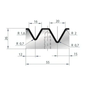 Part No. 2017 @ 415mm 60 Degree 2V Bolted Die met Garantie